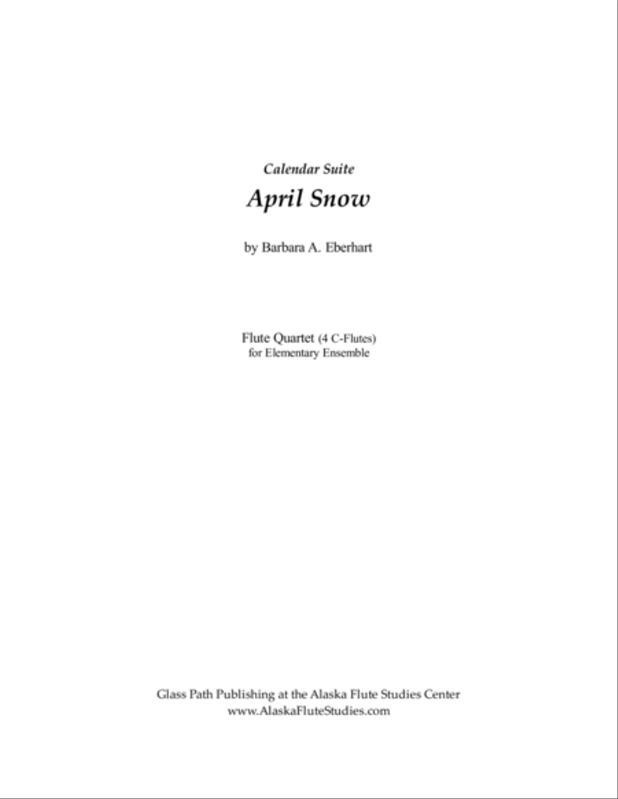 Calendar Suite - April Snow Woodwind Quartet scores gallery preview page 1