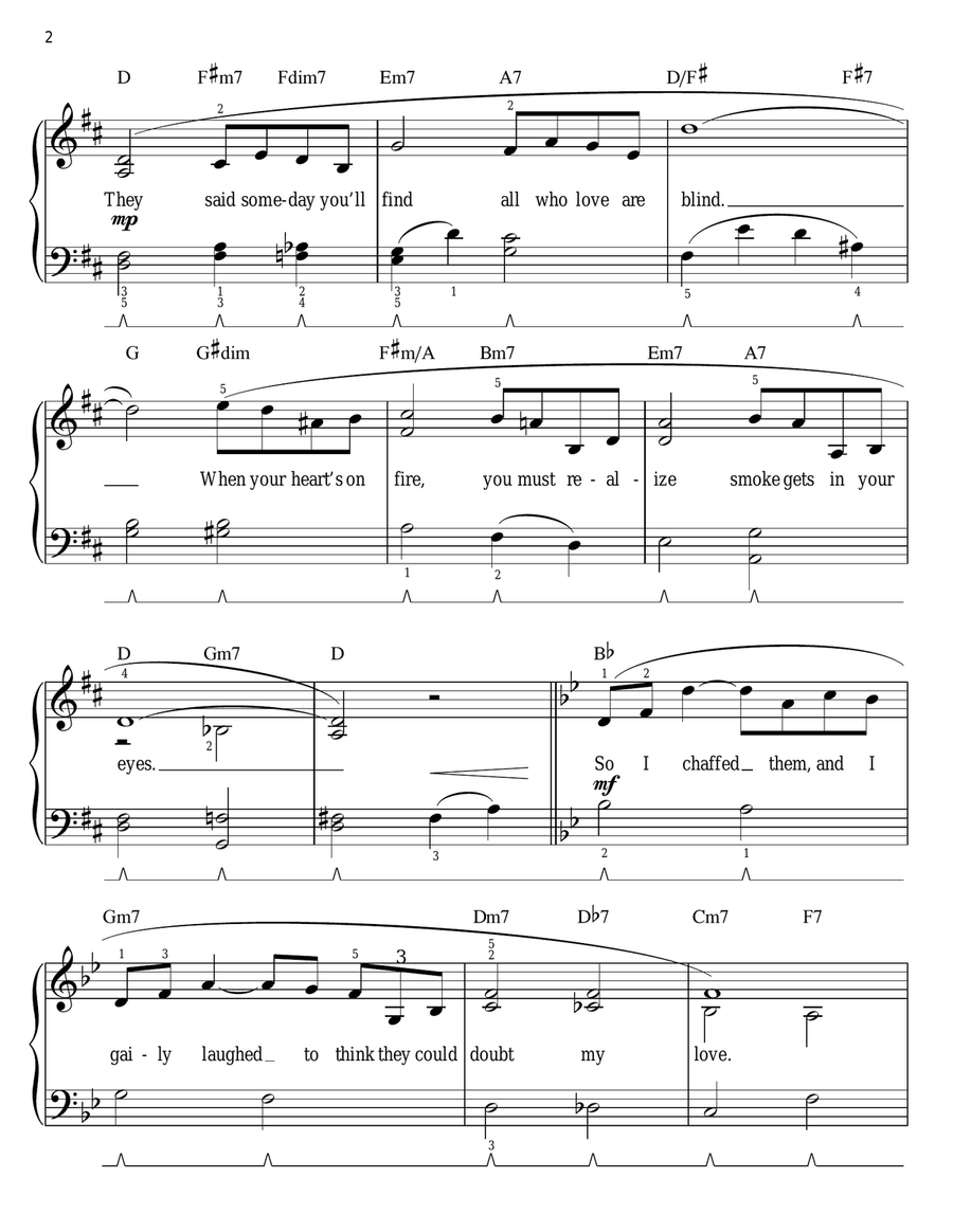 Smoke Gets In Your Eyes (arr. Phillip Keveren) Easy Piano scores gallery preview page 2