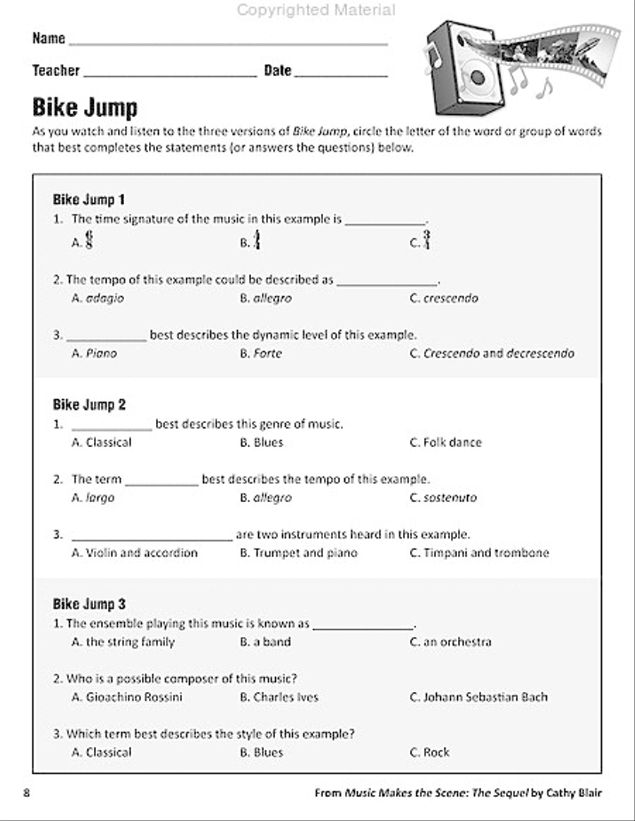Music Makes the Scene: The Sequel Activity Books scores gallery preview page 7