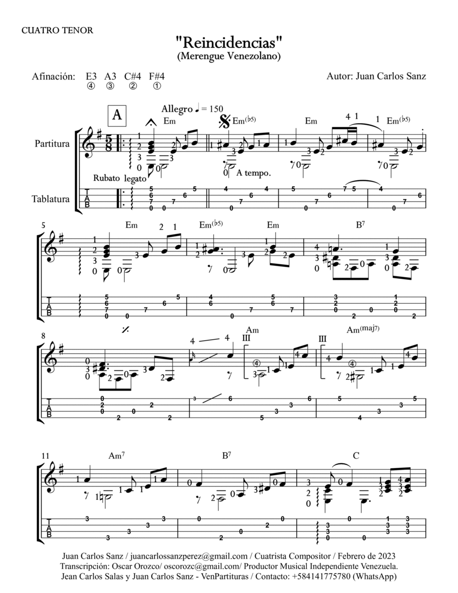 Reincidencias Ukulele scores gallery preview page 1