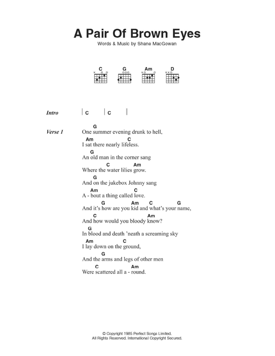 A Pair Of Brown Eyes Acoustic Guitar scores gallery preview page 1