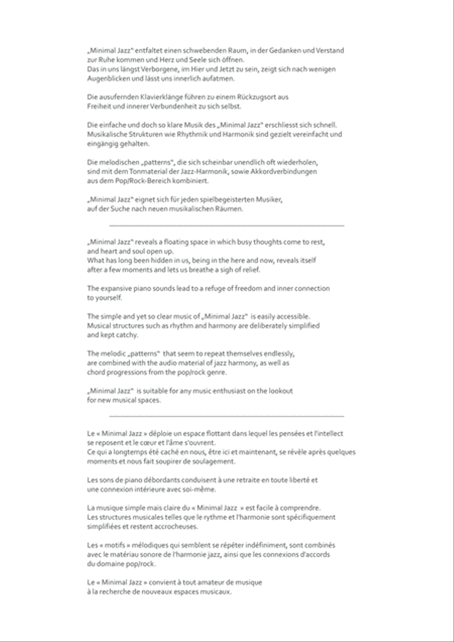 Minimal Jazz - 10 piano pieces Piano Solo scores gallery preview page 4