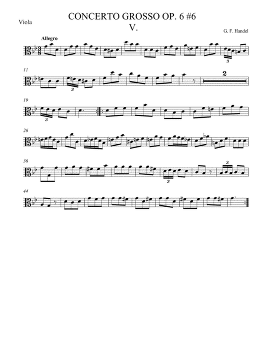 Concerto Grosso Op. 6 #6 Movement V