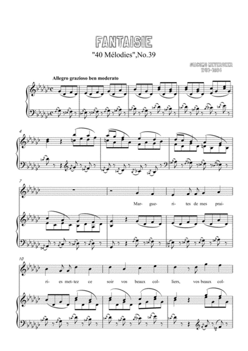 Meyerbeer-Fantaisie in G flat Major,for Voice and Piano image number null