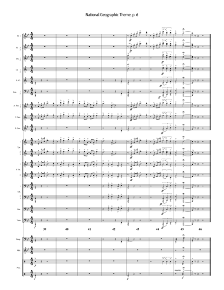 National Geographic Theme Concert Band scores gallery preview page 6