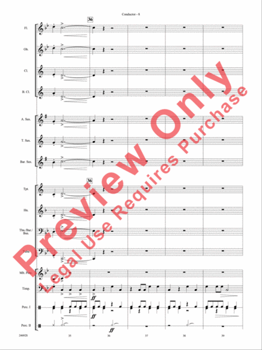 Fire Caves of Golgathon Concert Band scores gallery preview page 10