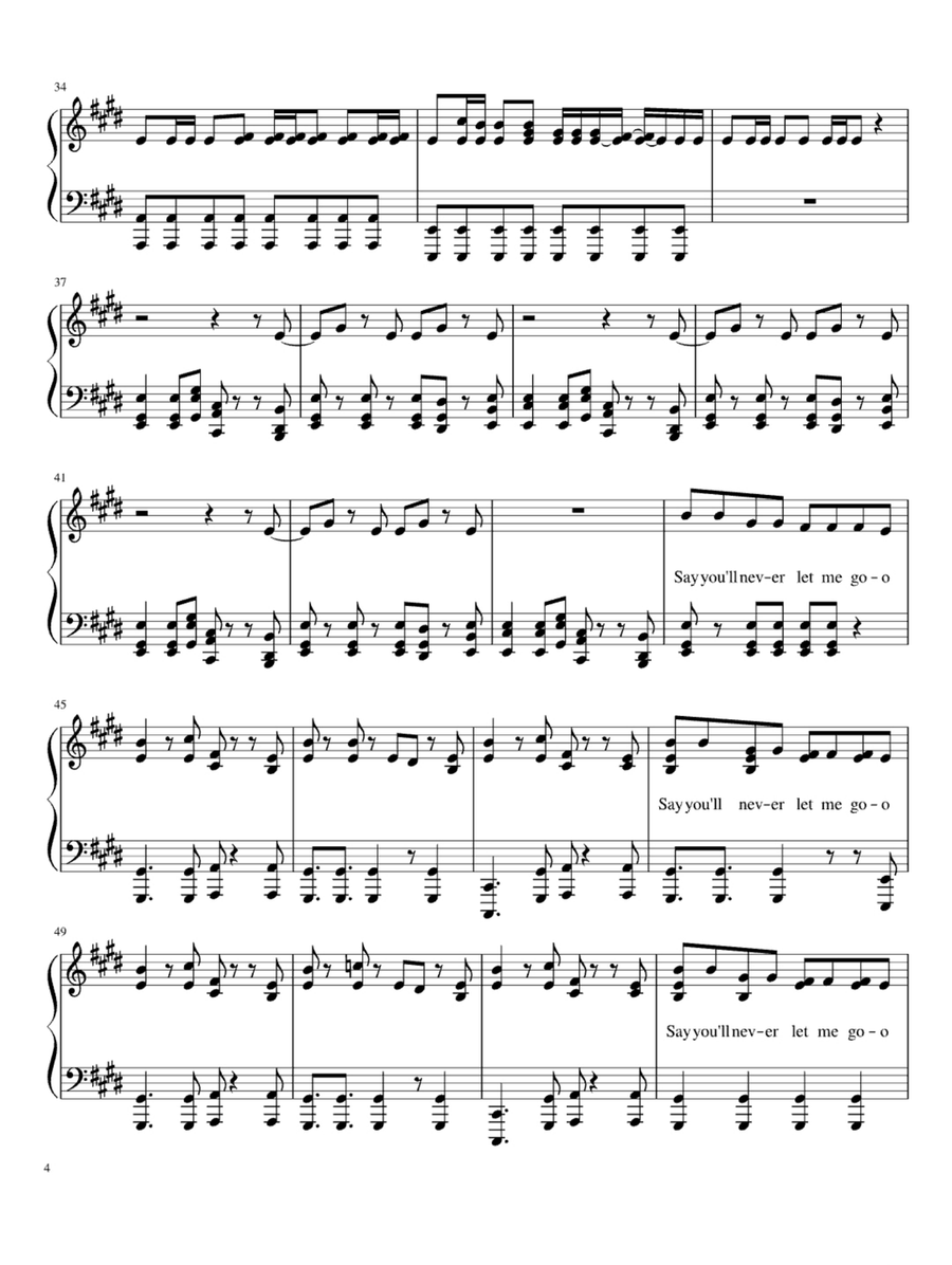 Roses Easy Piano scores gallery preview page 4