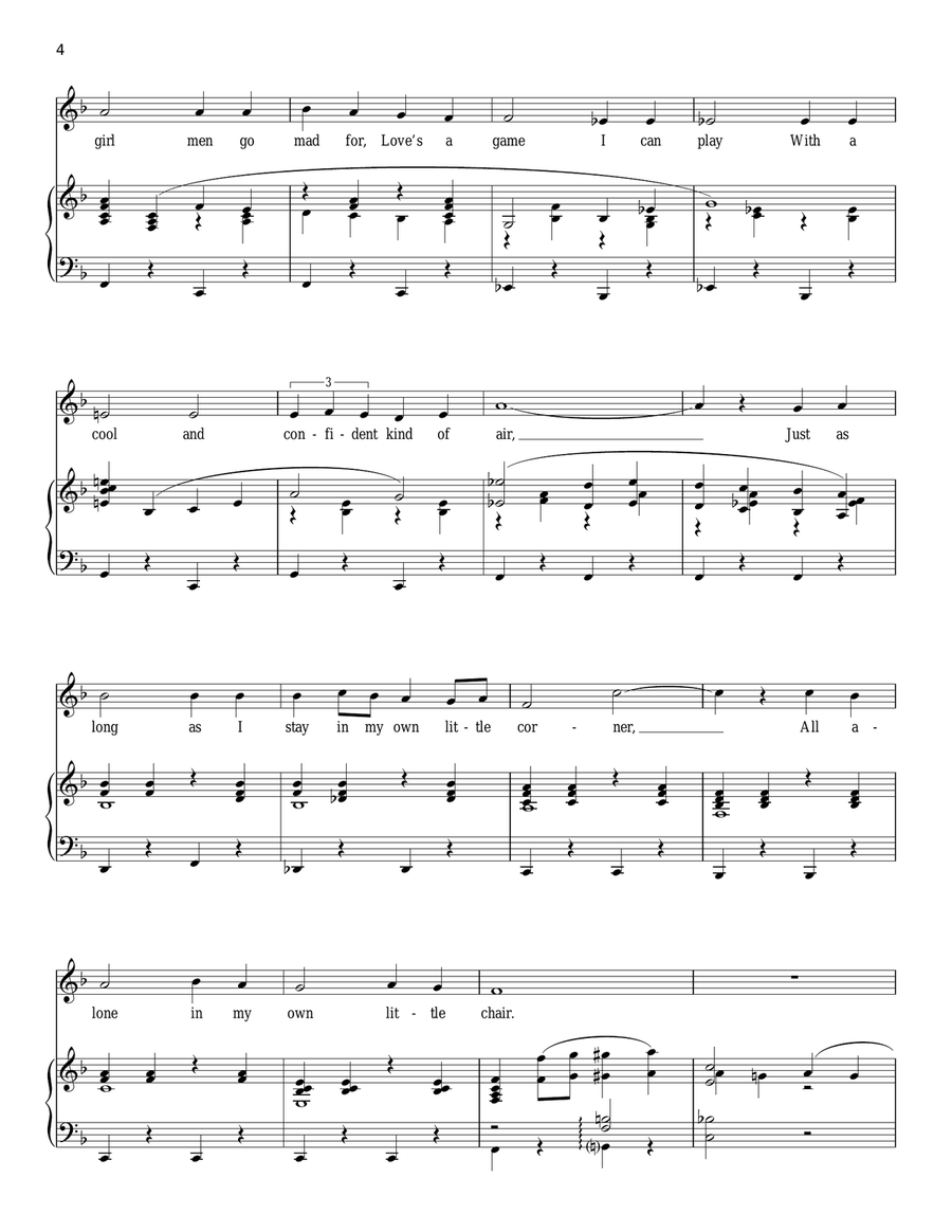 In My Own Little Corner Piano, Vocal scores gallery preview page 4