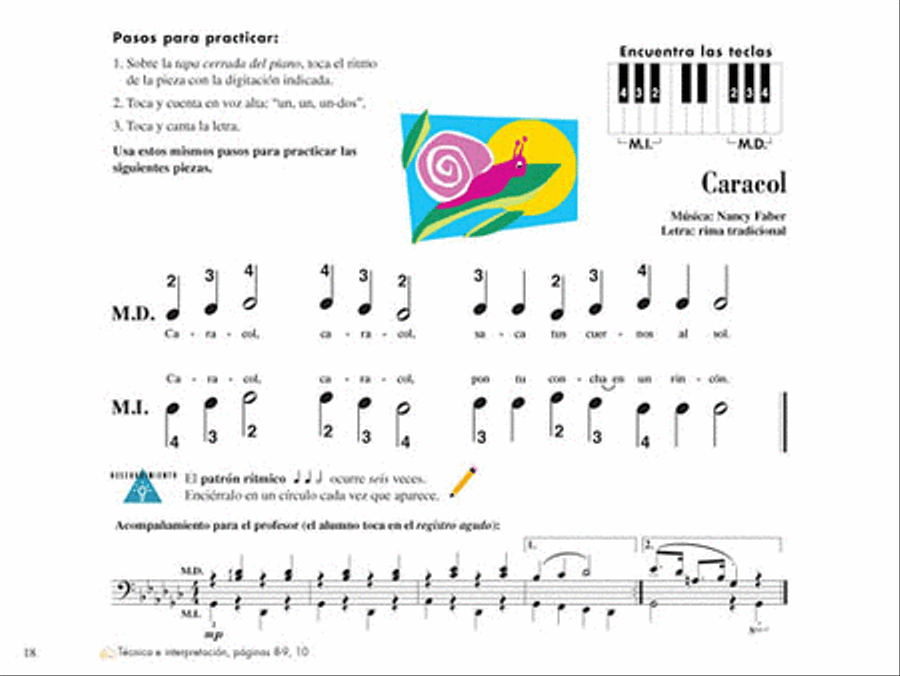 Lecciones y Teoría – Libro Uno de Dos Nivel Elemental 1 Piano Method scores gallery preview page 6