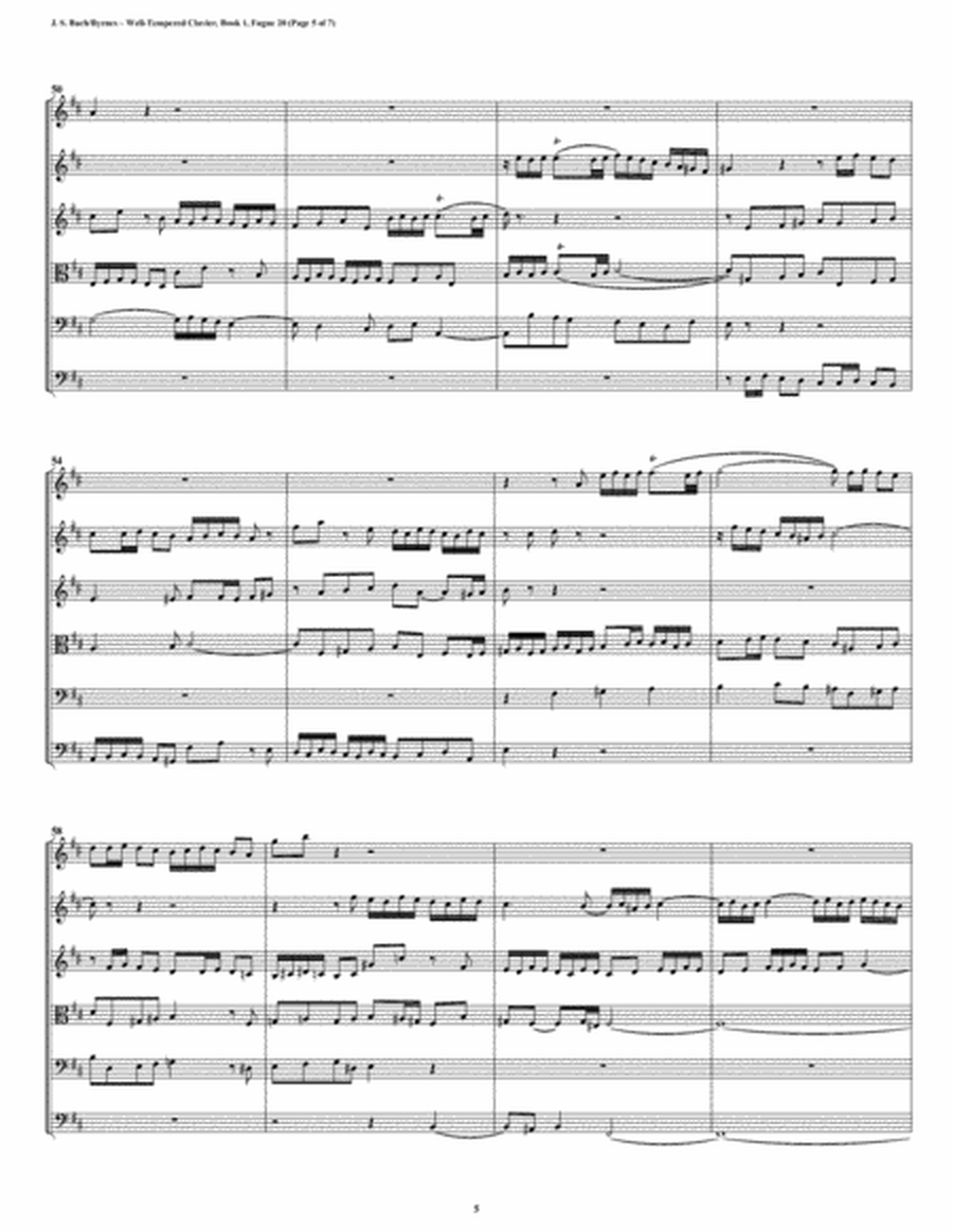 Fugue 20 from Well-Tempered Clavier, Book 1 (String Sextet) image number null