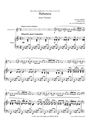 Habanera from Carmen - Clarinet and Piano.