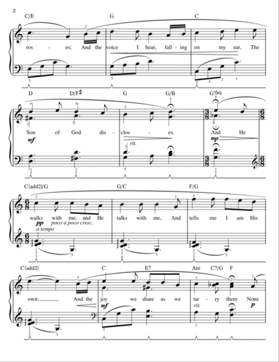 In The Garden (arr. Phillip Keveren) Easy Piano scores gallery preview page 2