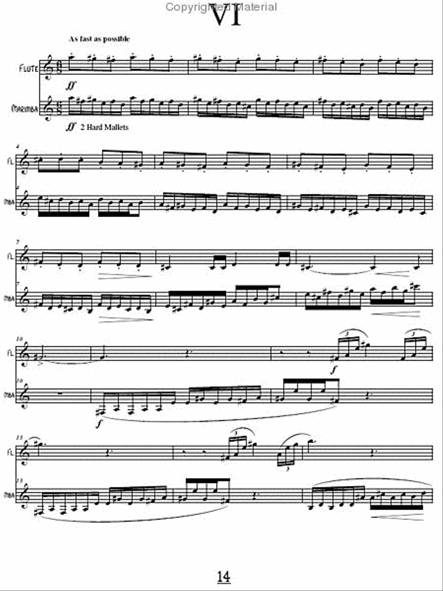 Prisms for Flute & Marimba Flute scores gallery preview page 3