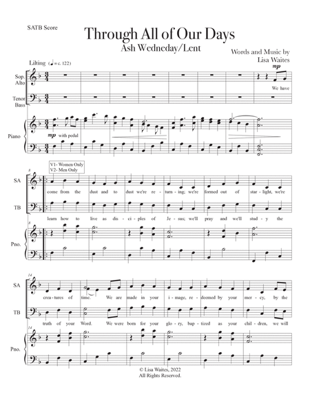 Through All Of Our Days - SATB Choral Score image number null