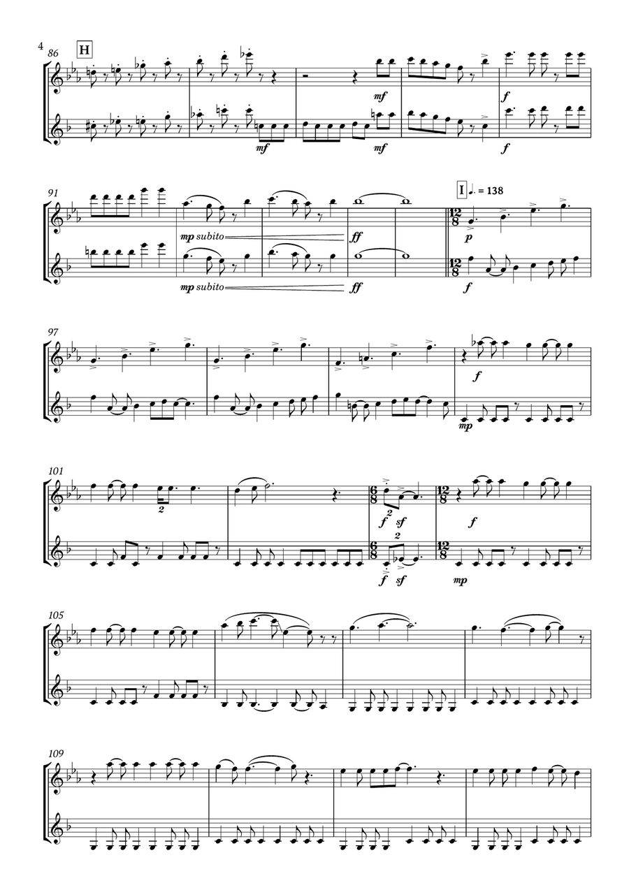 Bohemian Rhapsody Woodwind Duet scores gallery preview page 5