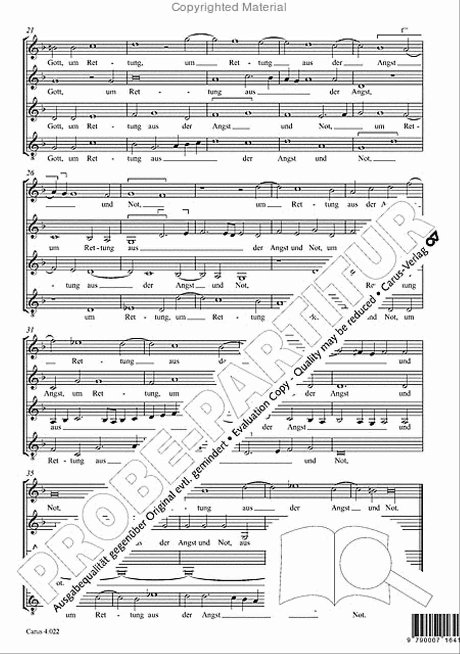 When in the hour of utmost need (Wenn wir in hochsten Noten sein) 4-Part scores gallery preview page 5
