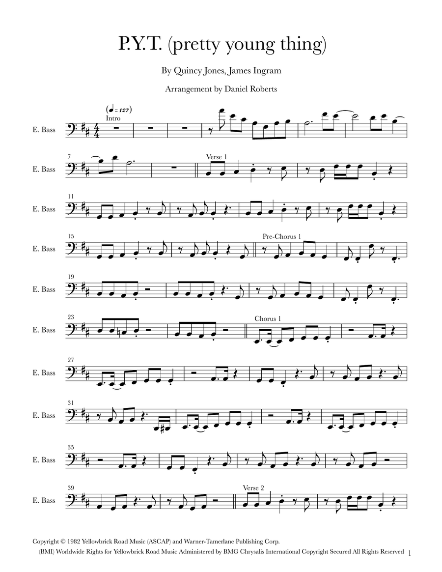 P.y.t. (pretty Young Thing) Bass Guitar Tablature scores gallery preview page 1
