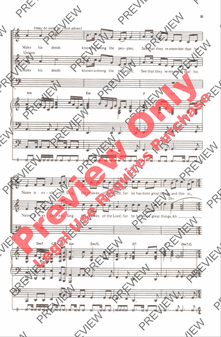 First Song of Isaiah 4-Part scores gallery preview page 9