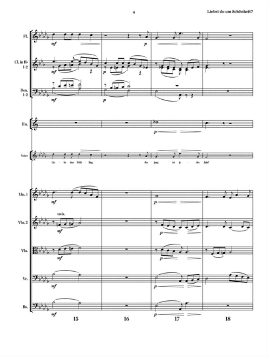 Liebst du um Schönheit? Chamber Orchestra scores gallery preview page 5