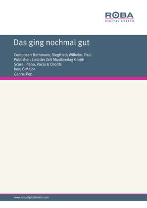 Book cover for Das ging nochmal gut