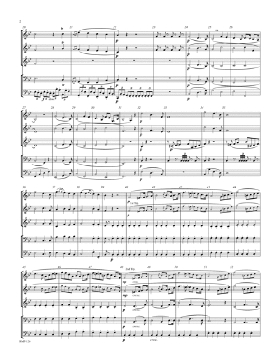 Wagner - Entry of the Guests from Tannhauser (for Brass Quintet) Brass Quintet scores gallery preview page 2