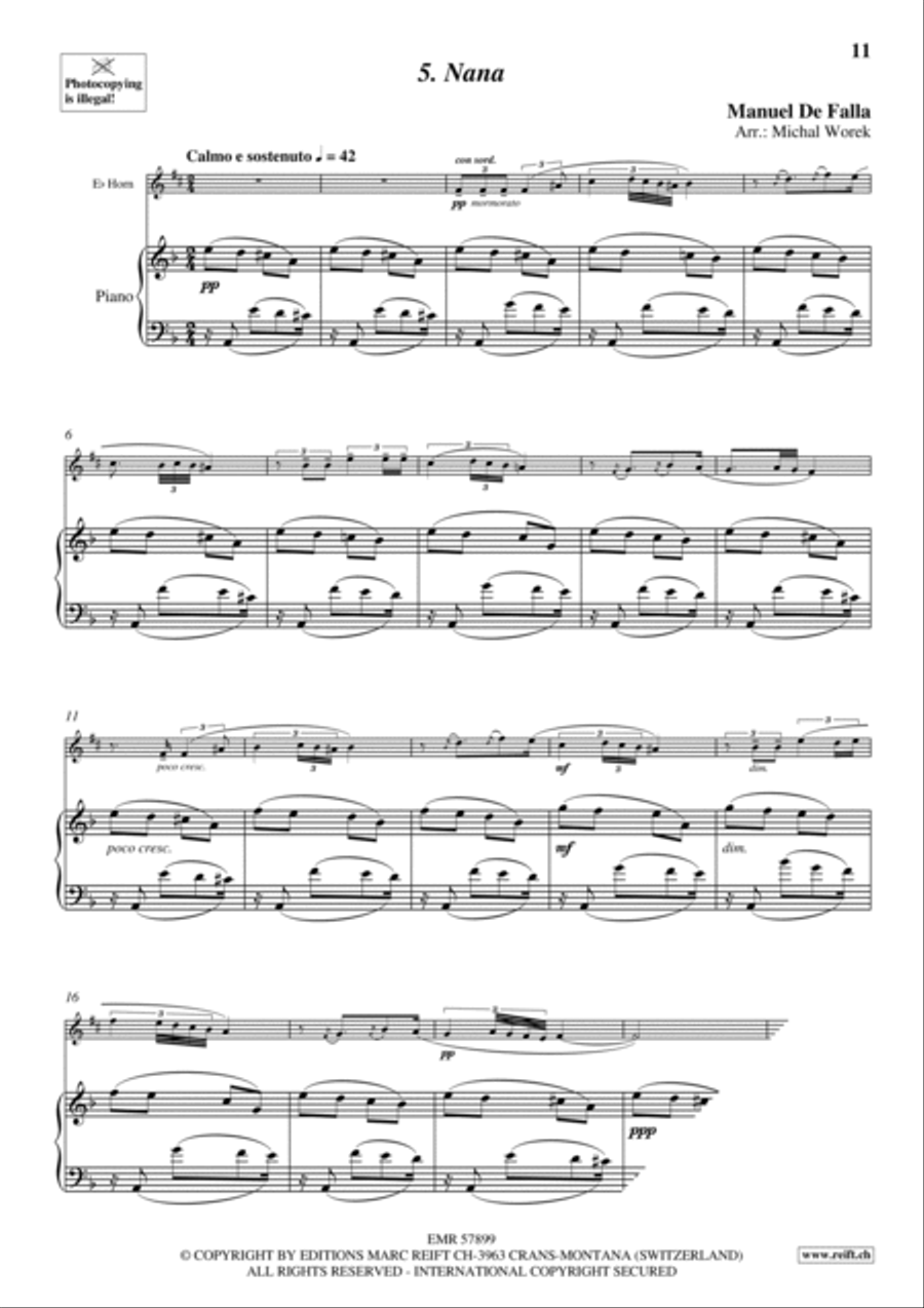 7 Popular Spanish Songs Horn scores gallery preview page 8