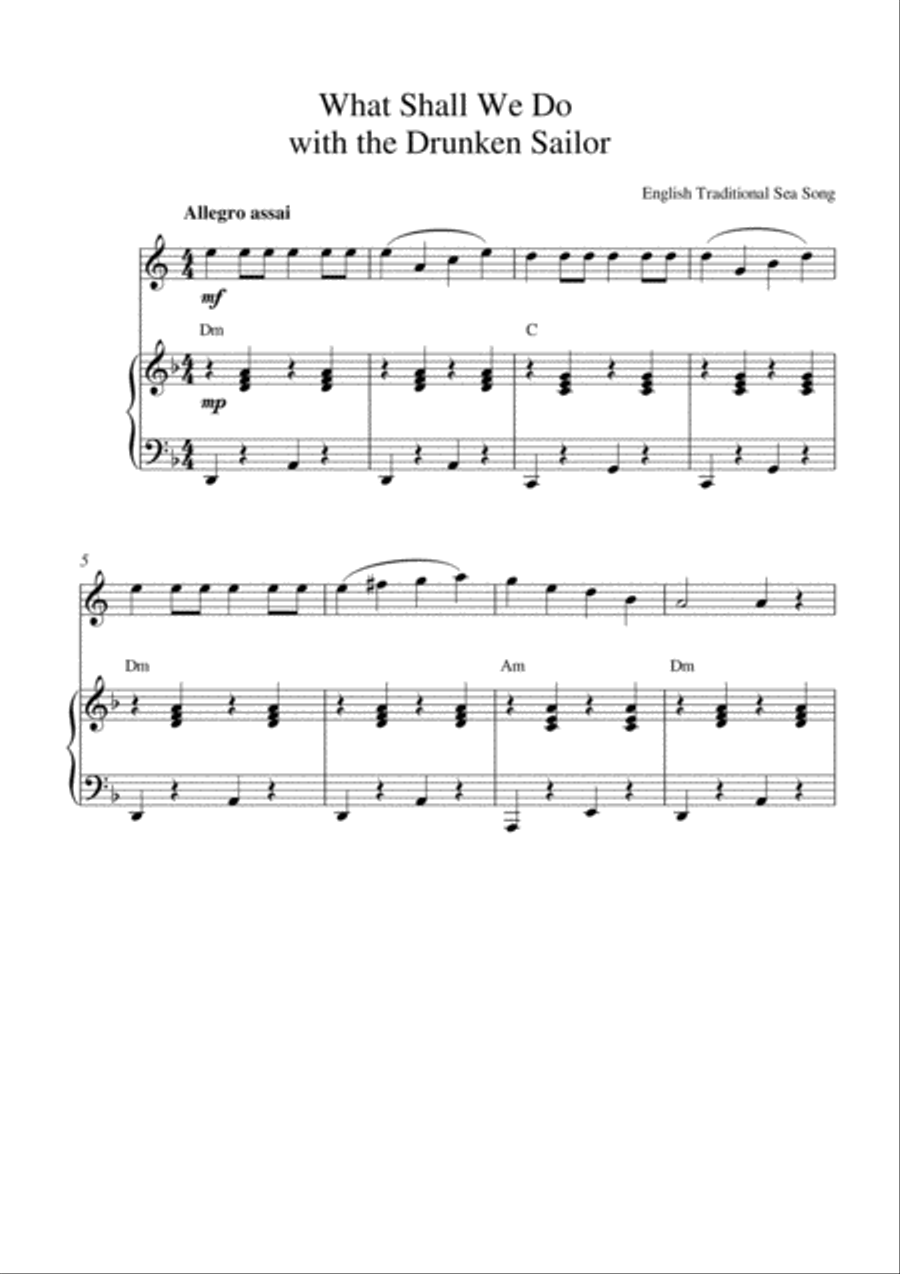 What Shall We Do with the Drunken Sailor? English Horn scores gallery preview page 1