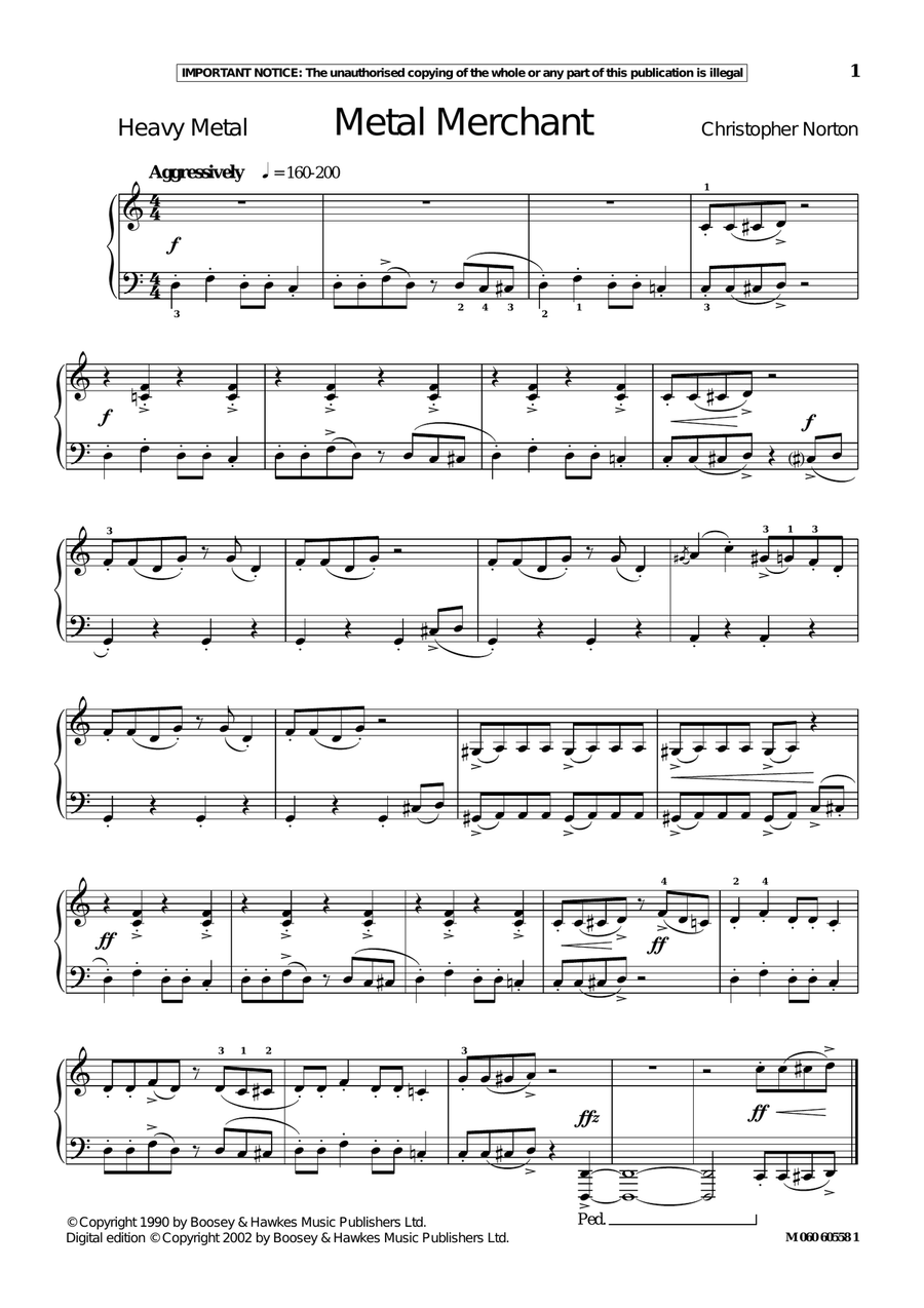 Metal Merchant Piano Solo scores gallery preview page 1