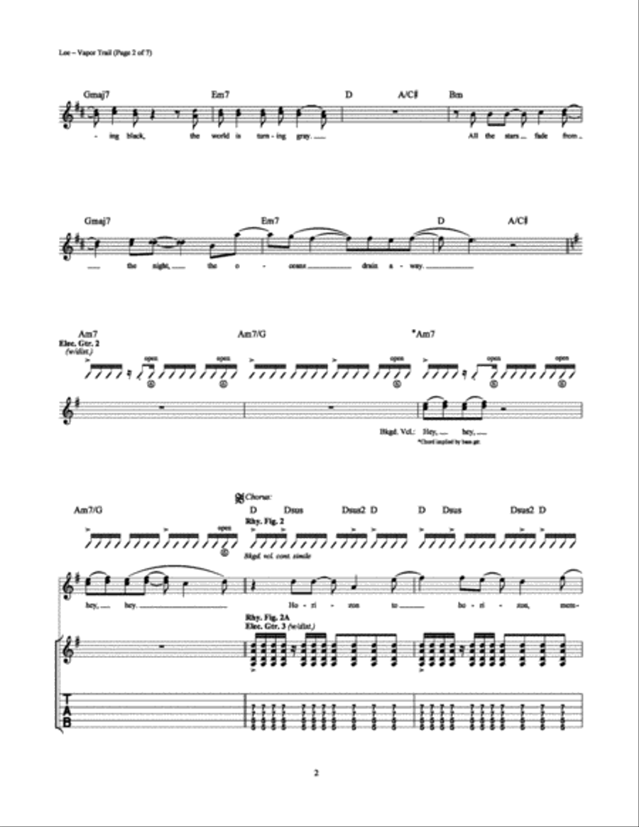 Vapor Trail Vapor Trail Electric Guitar scores gallery preview page 2