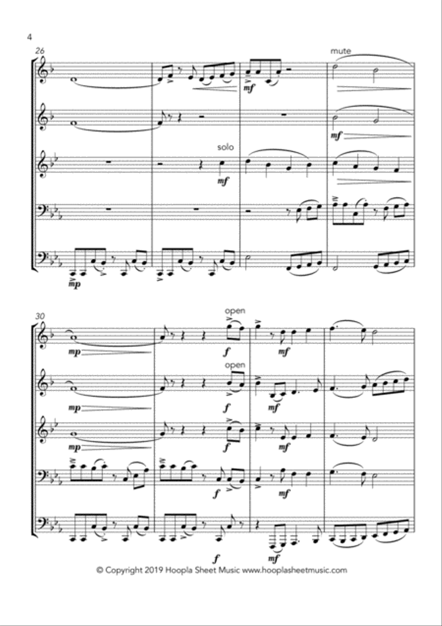 Emmanuel Rock (O Come, O Come Emmanuel) Brass Ensemble scores gallery preview page 4
