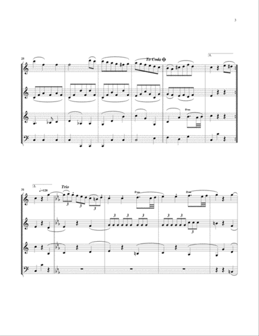 Menuetto for Sax Quartet Saxophone Quartet scores gallery preview page 5
