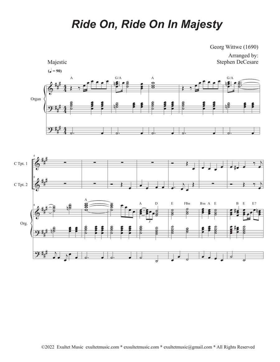 Ride On, Ride On In Majesty (Duet for C-Trumpet) Ride On, Ride On In Majesty (Duet for C-Trumpet) Trumpet Duet scores gallery preview page 1
