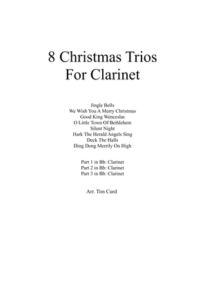 Book cover for 8 Christmas Trios for Clarinet