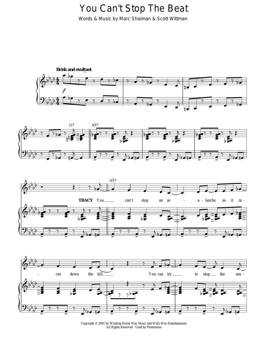 You Can't Stop The Beat You Can't Stop The Beat Guitar scores gallery preview page 1