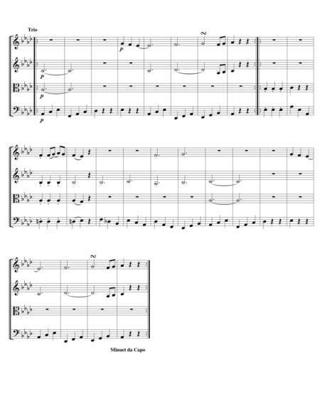 Quarter-note Quartet (Minuet and Trio in Eb Major for String Quartet)