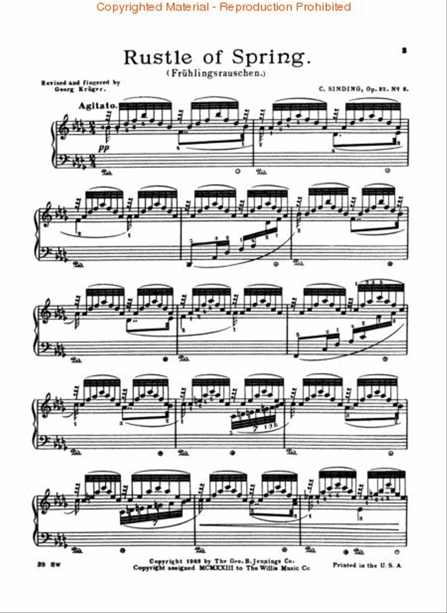 Rustle of Spring, Op. 32, No. 3 Piano scores gallery preview page 3