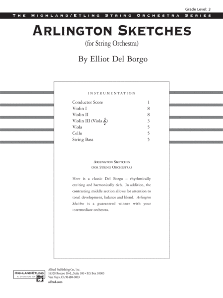 Arlington Sketches: Score String Orchestra scores gallery preview page 1