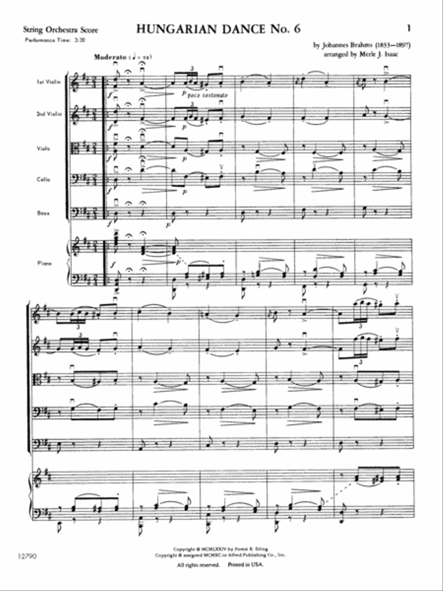 Hungarian Dance No. 6: Score String Orchestra scores gallery preview page 3