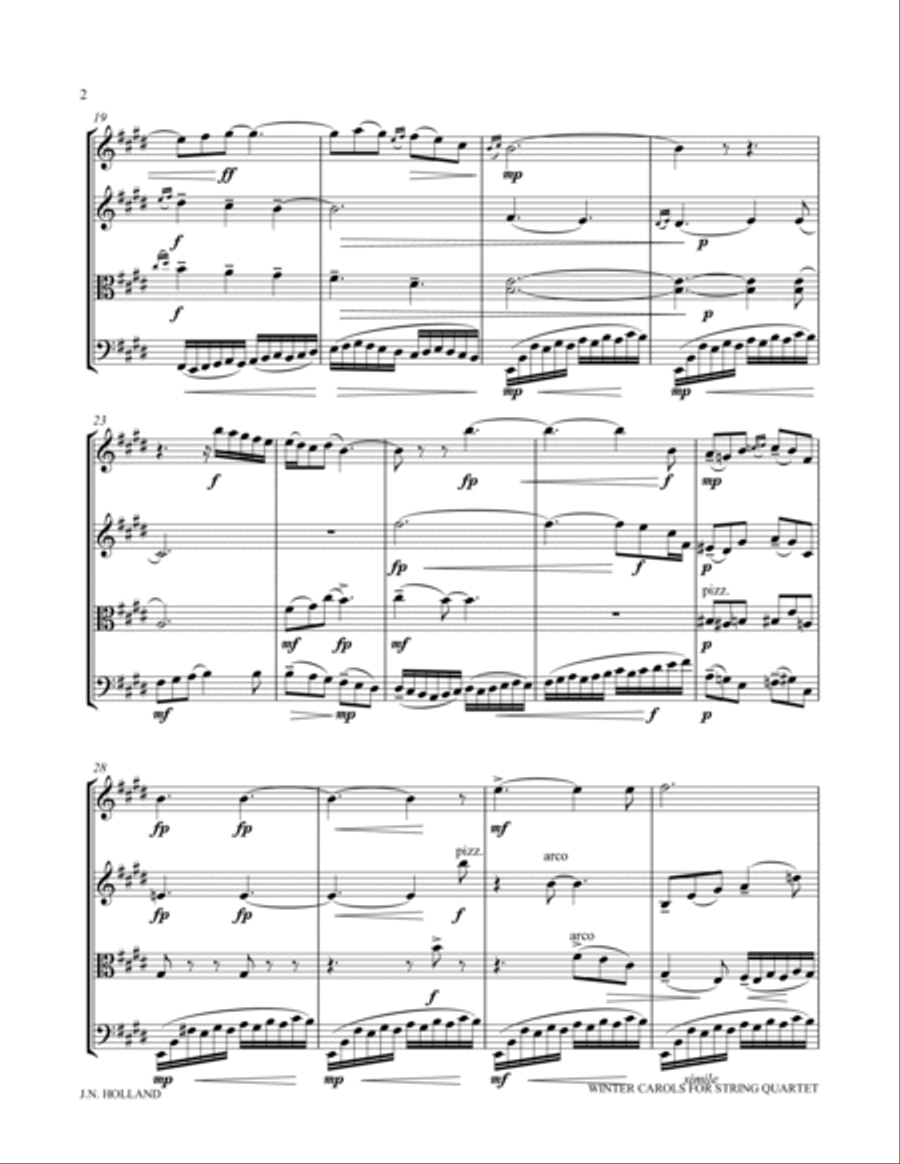 Winter Carols String Quartet No 1 in 5 Movements String Quartet scores gallery preview page 4