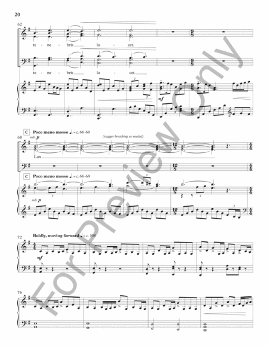 LUX: The Dawn From On High (Vocal Score) Choir scores gallery preview page 20