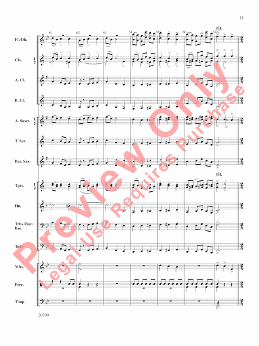 Academic Festival Overture Concert Band scores gallery preview page 12