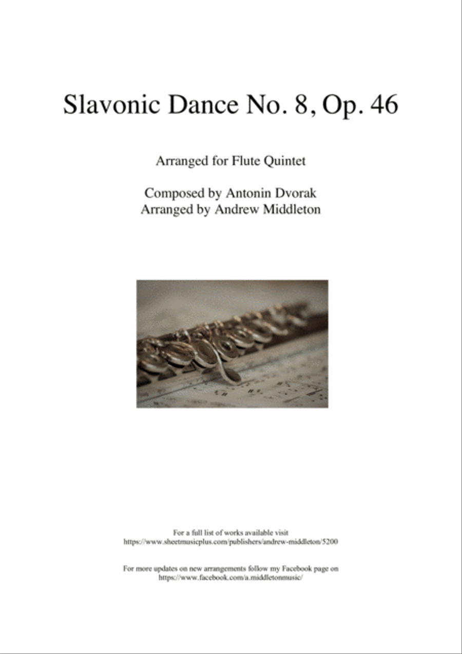 Slavonic Dance No. 8 in G Minor arranged for Flute Quintet Woodwind Quintet scores gallery preview page 1