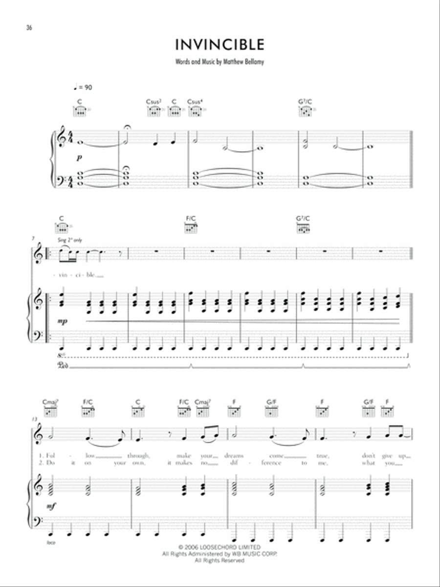 Invincible Piano, Vocal, Guitar scores gallery preview page 1