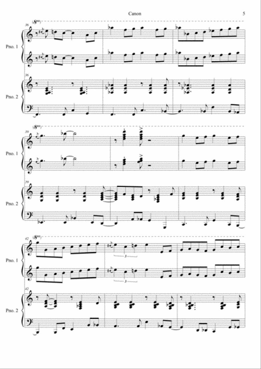 Canon Variation (Jazz Version) in D Easy Piano scores gallery preview page 5
