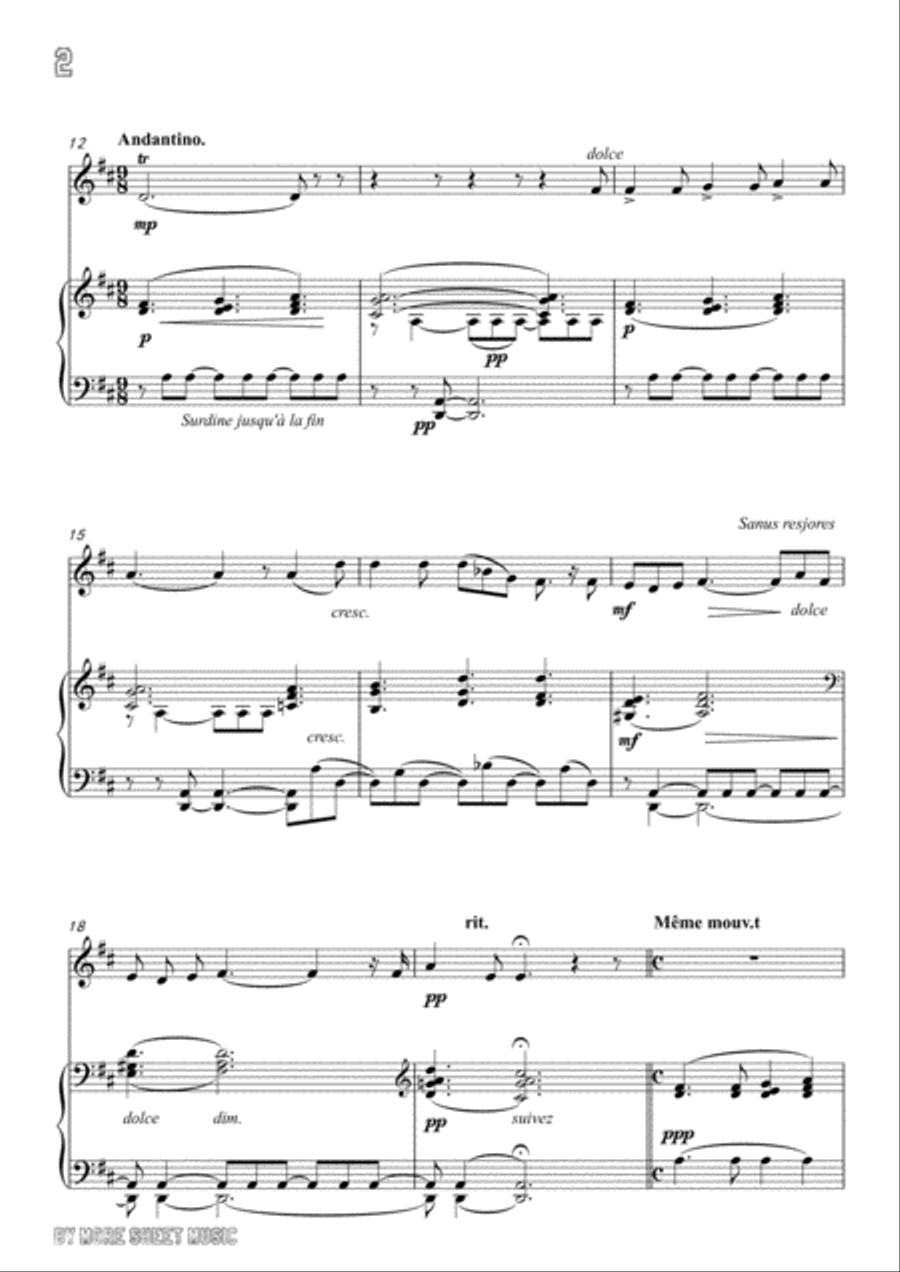 Lalo-Souvenir, for Flute and Piano Flute Solo scores gallery preview page 4