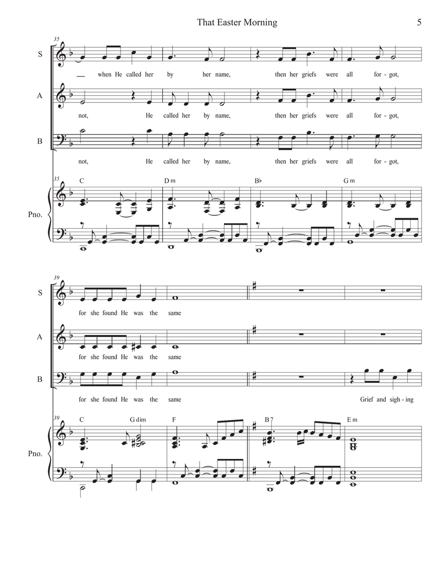 That Easter Morning (SAB) 3-Part scores gallery preview page 5