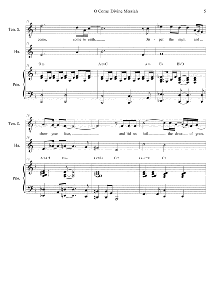 O Come, Divine Messiah (Tenor solo with SATB) image number null