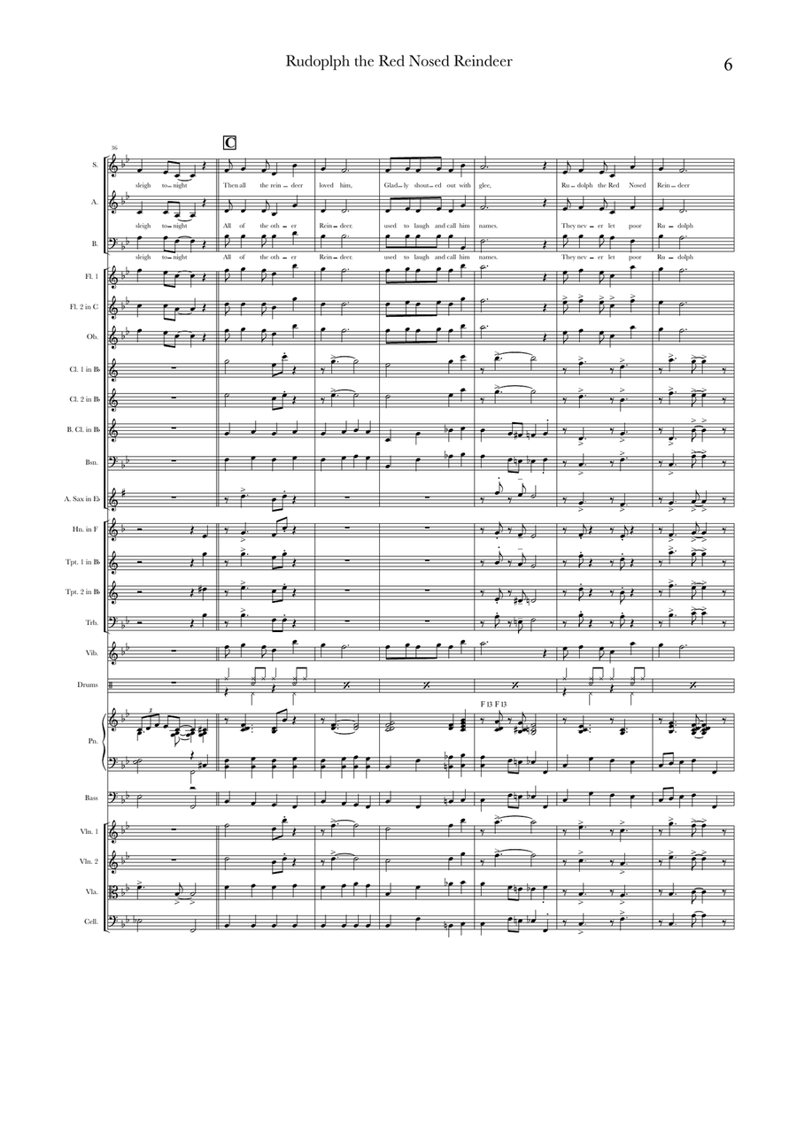Rudolph The Red-Nosed Reindeer Chamber Music scores gallery preview page 6