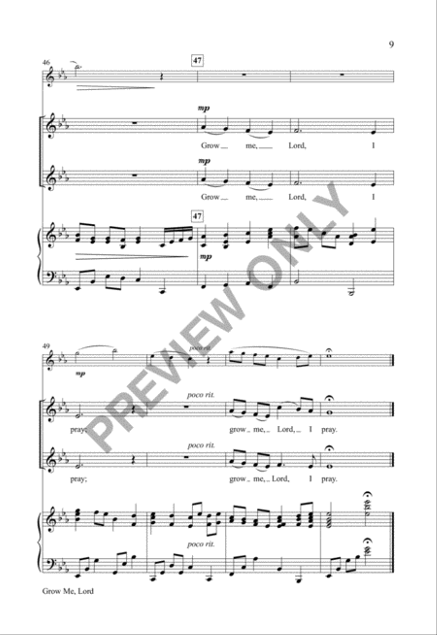Grow Me, Lord Unison Choir scores gallery preview page 8