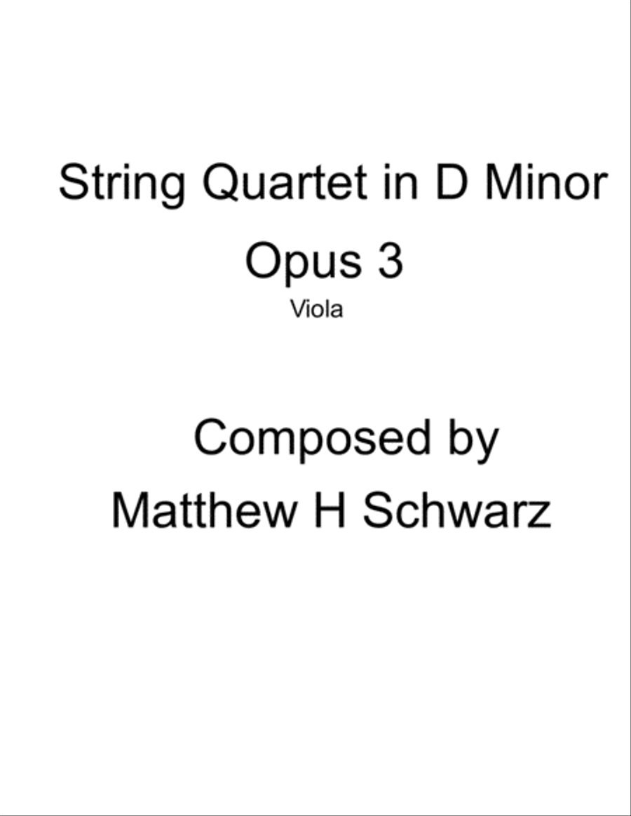 String Quartet 1 in D Minor - viola String Quartet scores gallery preview page 1